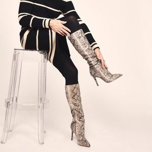 Snake Skin Tall Boots